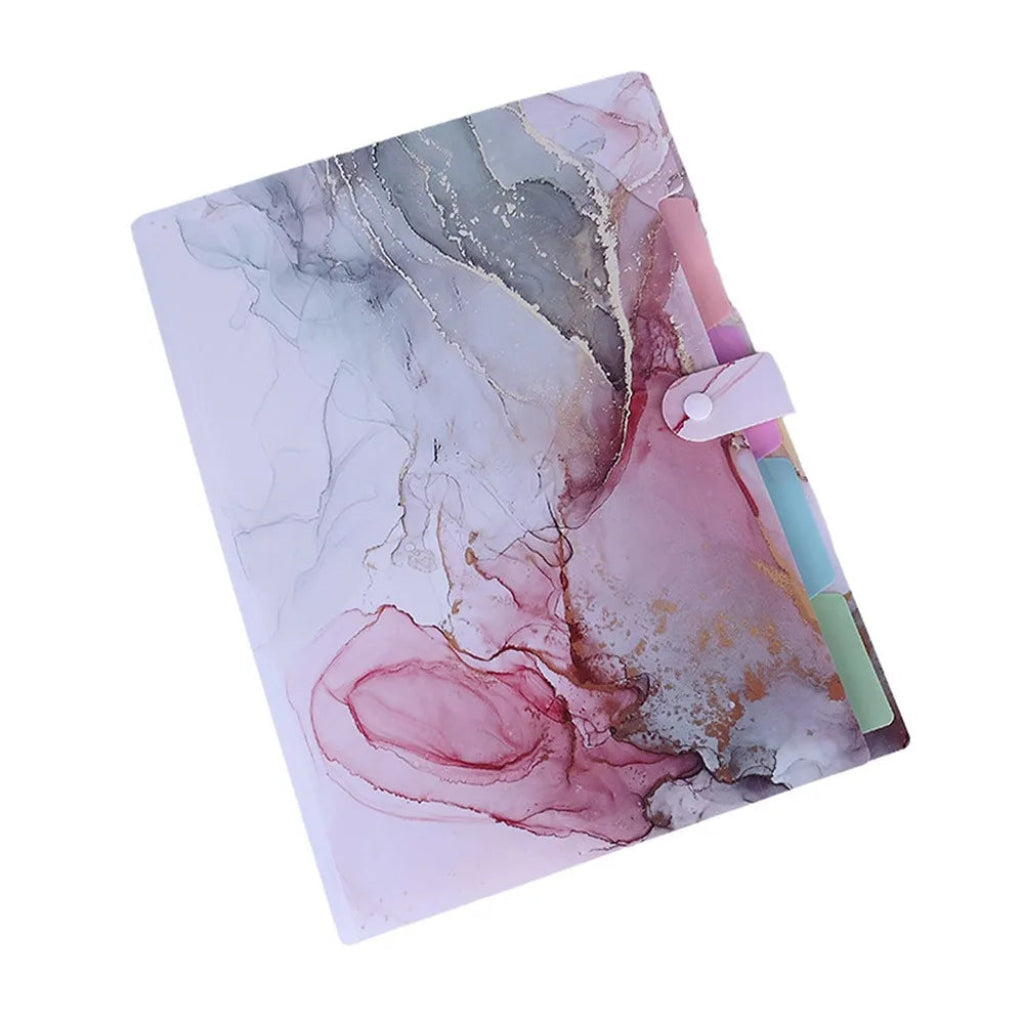 Classeur_Accord_on_Effet_Marbre_Dor_5_Compartiments_A4_Rose et Gris