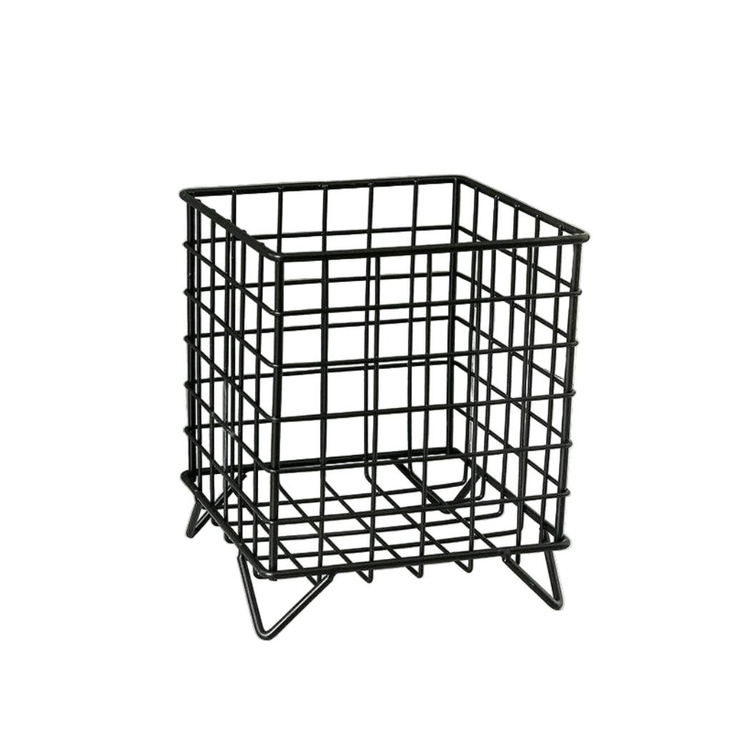 Panier de Rangement en Fer Forgé – Grande Capacité au Design Moderne Noir