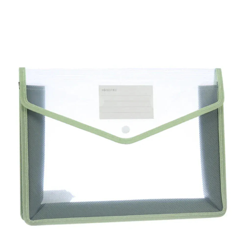 Porte-Documents A4 Étanche – Pochette Plastique avec Fermeture à Pression Vert