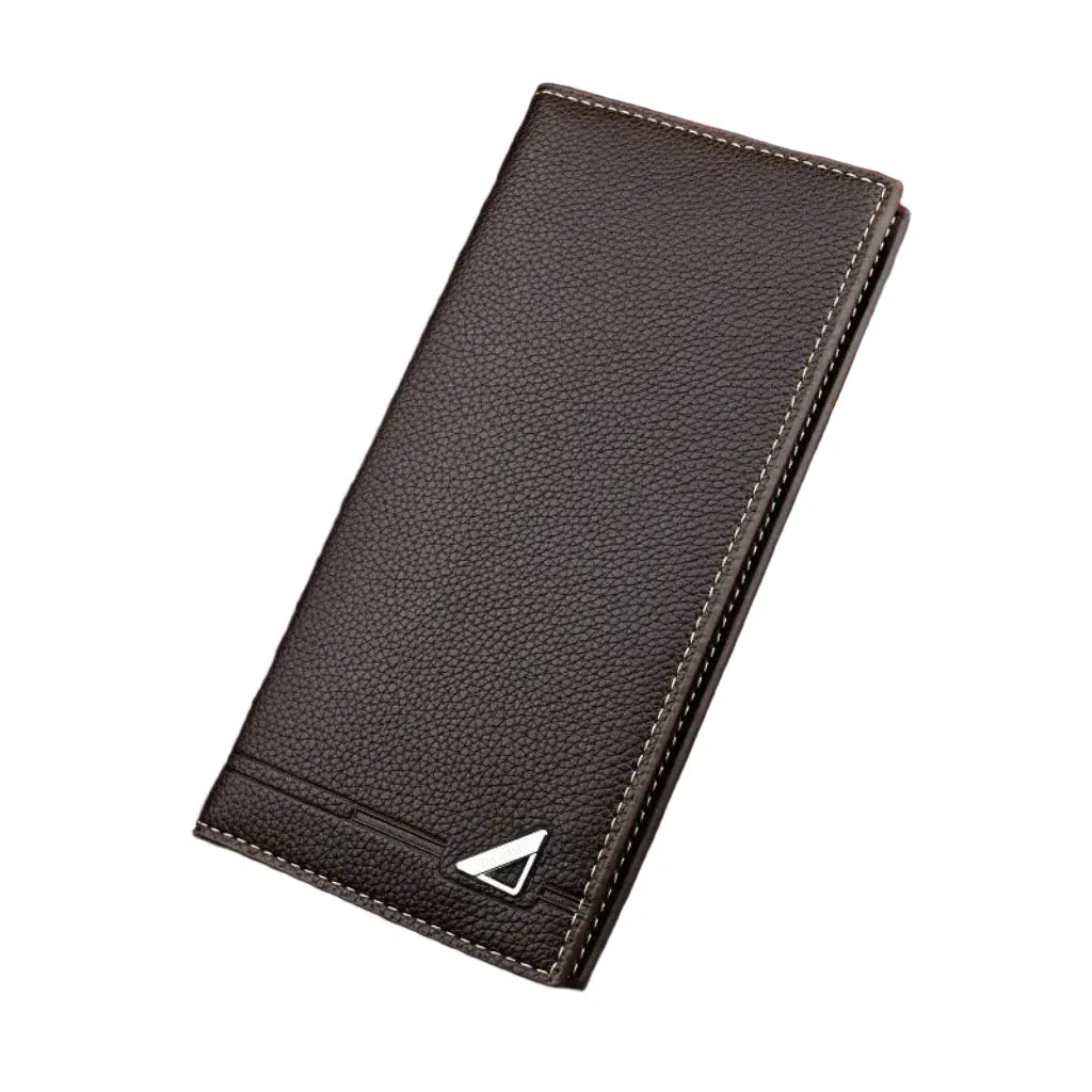 Portefeuille Homme Long Format Marron - Grande Capacité Multi-Cartes en Simili Cuir Texturé
