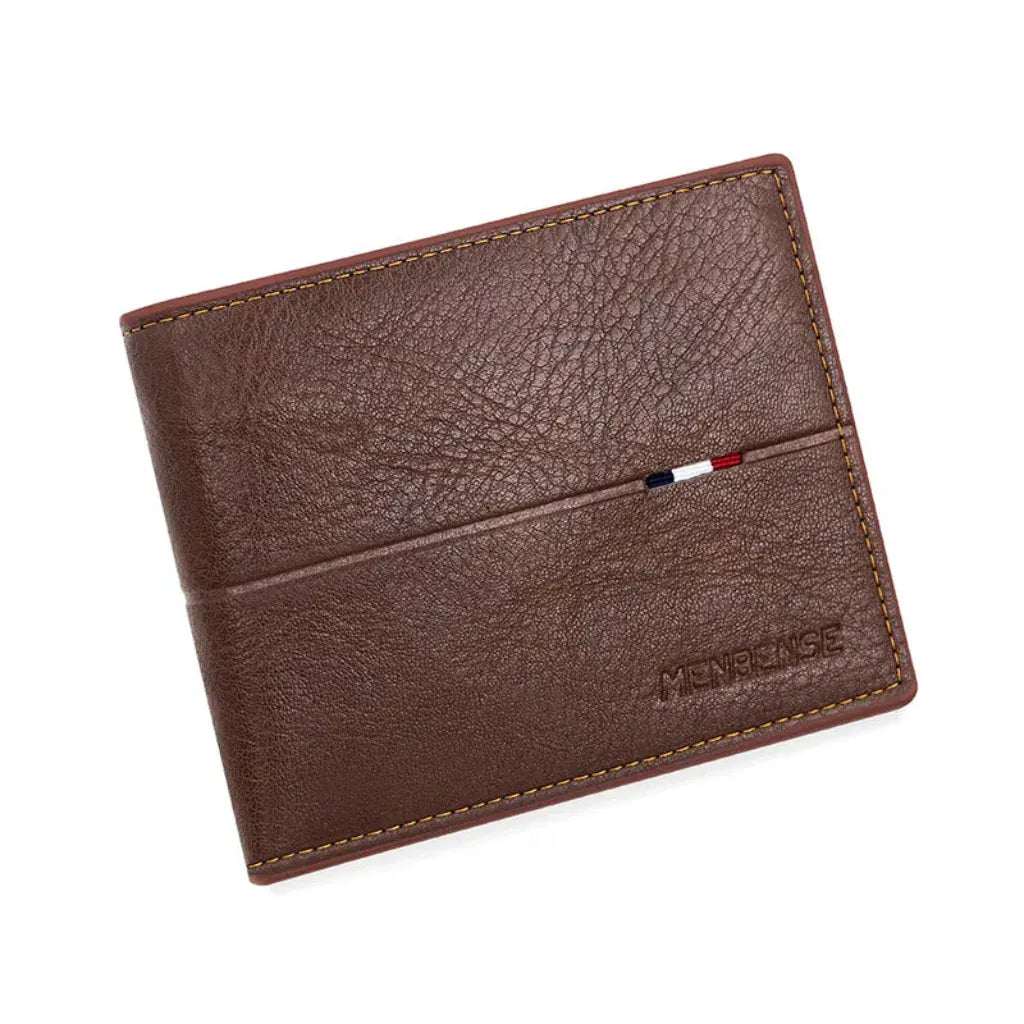 Portefeuille Homme Multi-Fonction Marron Clair - Grande Capacité en Cuir PU