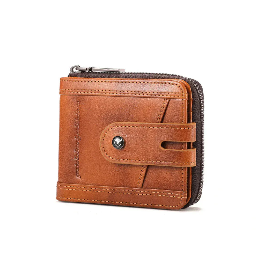 Portefeuille Homme en Cuir Véritable Marron Clair - Protection RFID & Organisation Optimale
