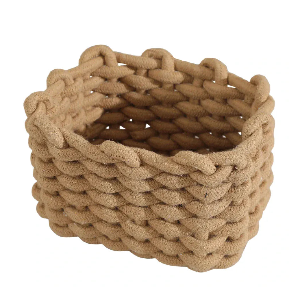Panier de Rangement en Corde de Coton Tressée - Style Nordique Moderne pour Organisation Maison et Décoration d'Intérieur