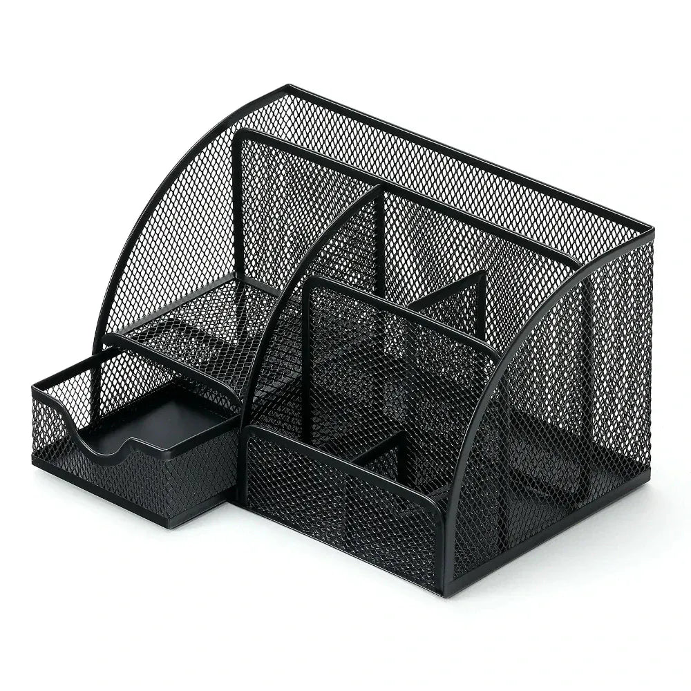 Organisateur Bureau Métal Multi-Compartiments - Grande Capacité