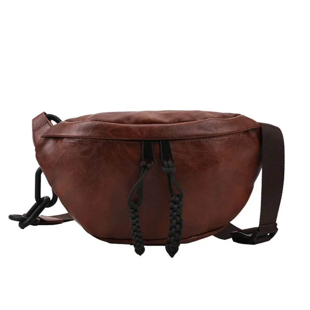 Sac Banane Femme Cuir PU Marron – Grande Capacité & Bandoulière 3-en-1