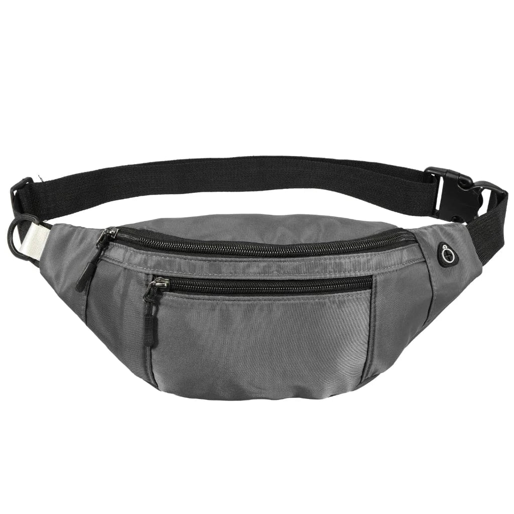 Sac Banane Homme Multifonction en Toile Oxford Gris – Rangement Étanche