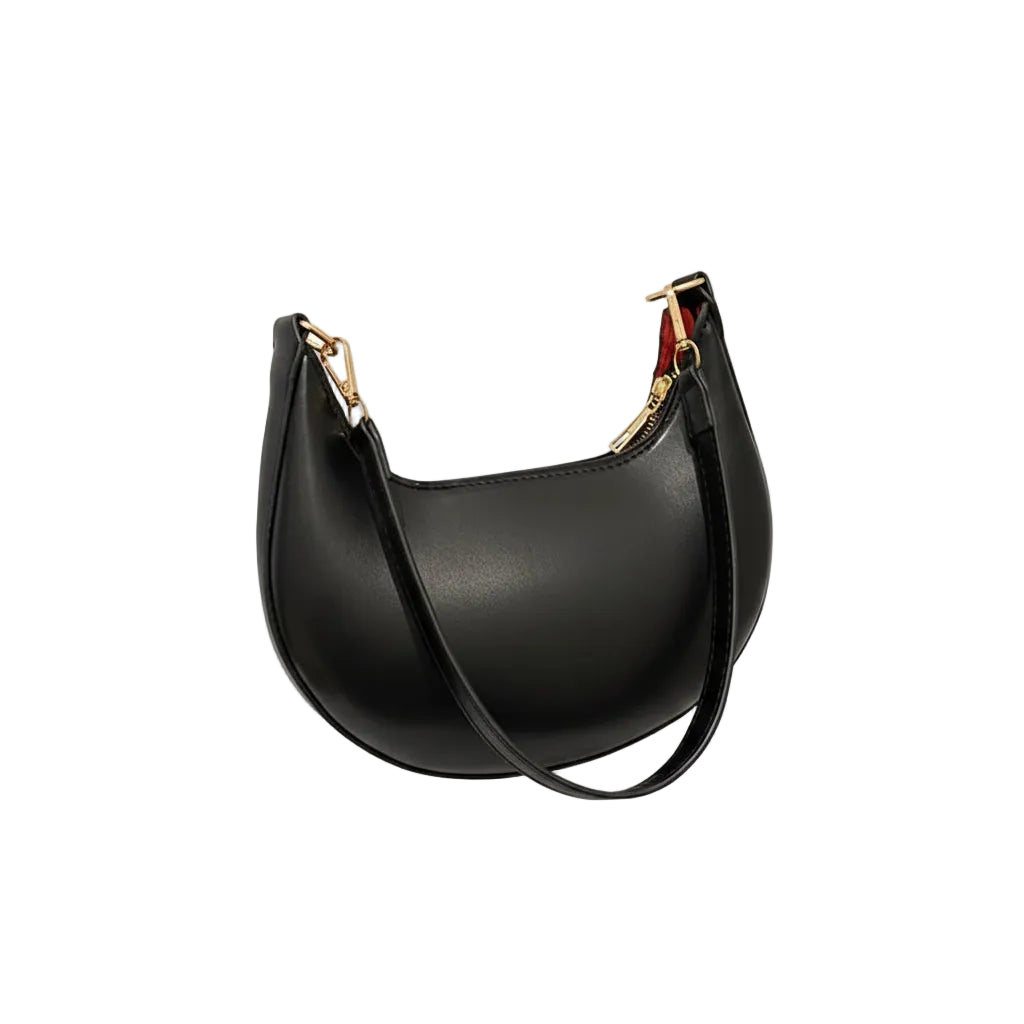 Sac à Bandoulière Femme Demi-Lune Vintage Noir – Élégance Intemporelle