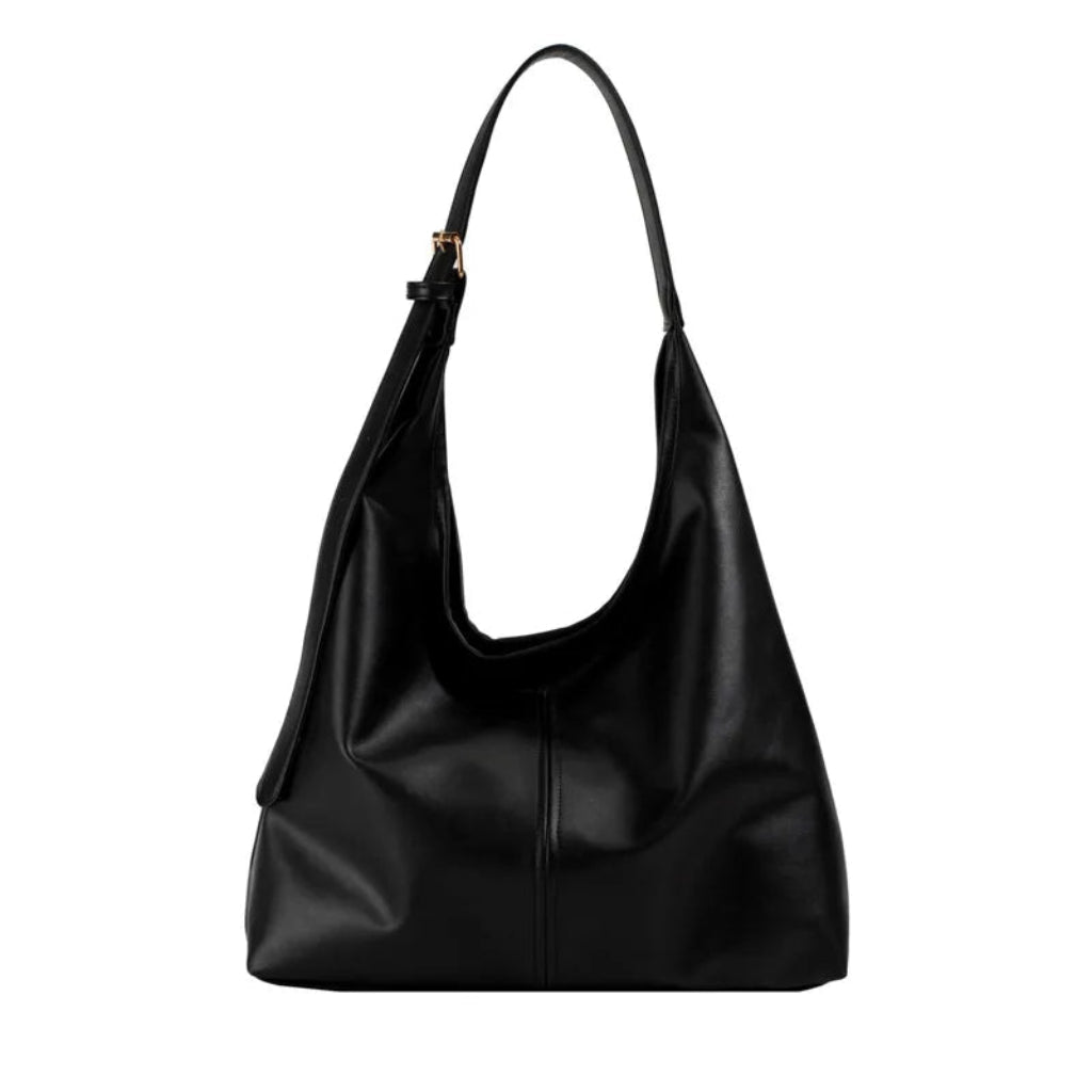 Sac à Bandoulière Femme Grande Capacité Noir - Style Minimaliste en Cuir PU