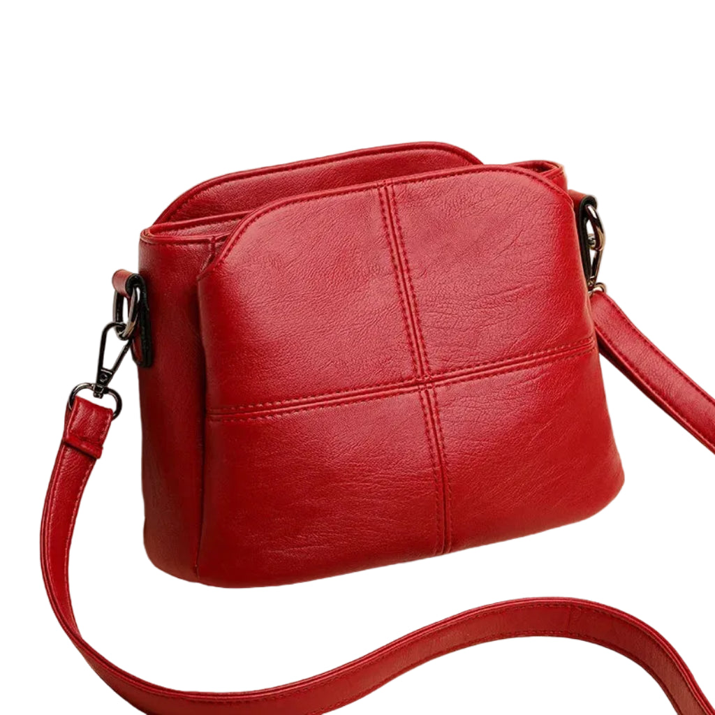 Sac à Bandoulière Femme en Cuir PU Rouge – Style Vintage Élégant