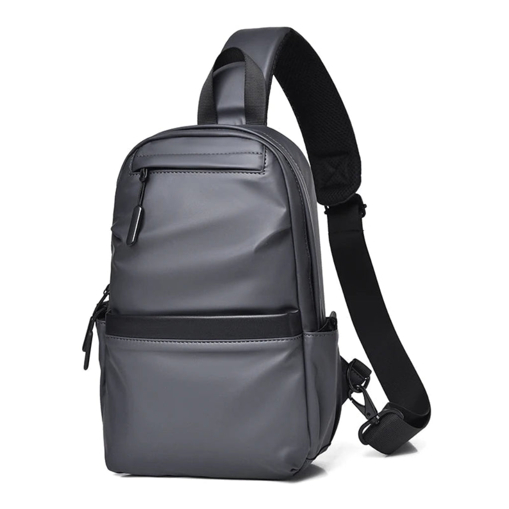 Sac à Bandoulière Homme Multifonction Gris – Grande Capacité en Polyester, Style Urbain Moderne