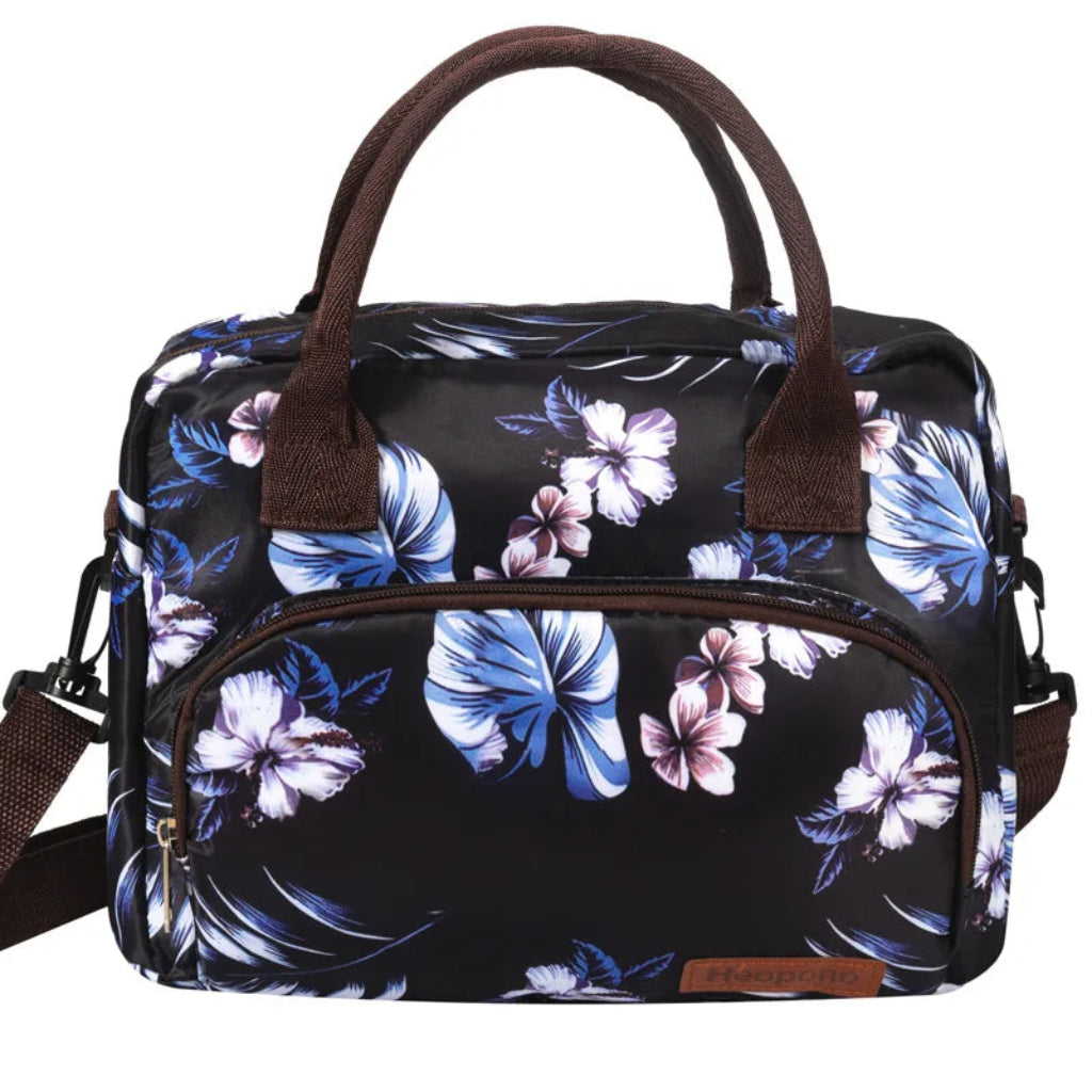 Sac Isotherme Multifonction en Toile Oxford Fleurs Bleues