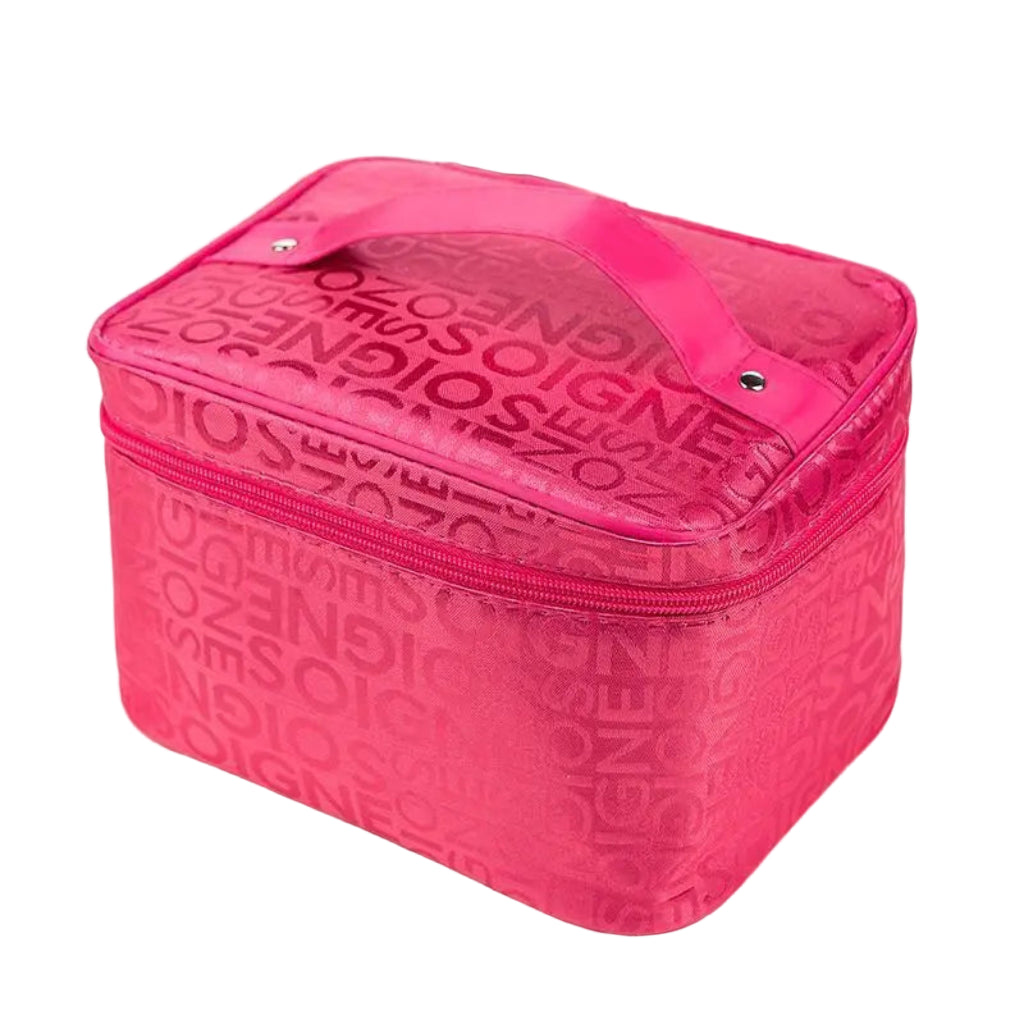 Trousse de Toilette Femme Grande Capacité en Nylon Rose 2 – Voyage & Organisation