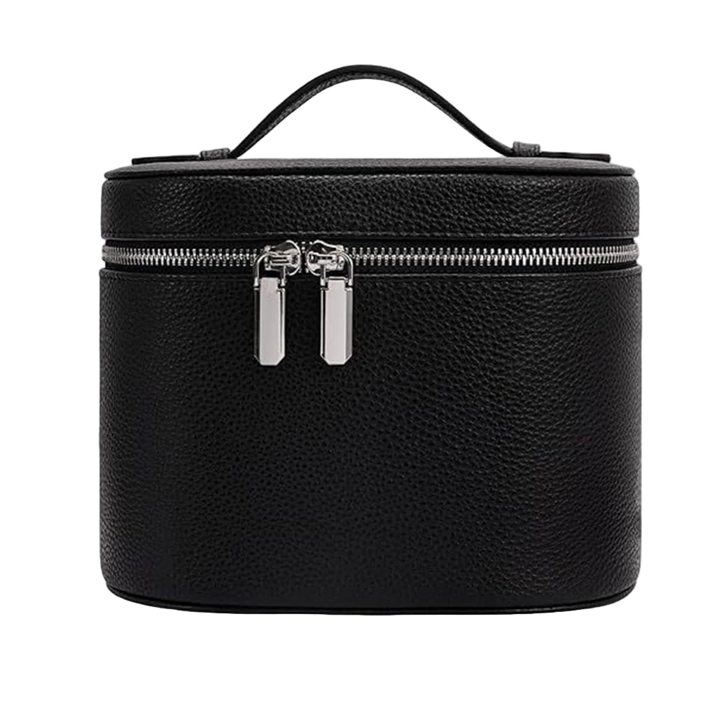 Trousse de Toilette Femme en Cuir PU Noir – Rangement Chic et Pratique