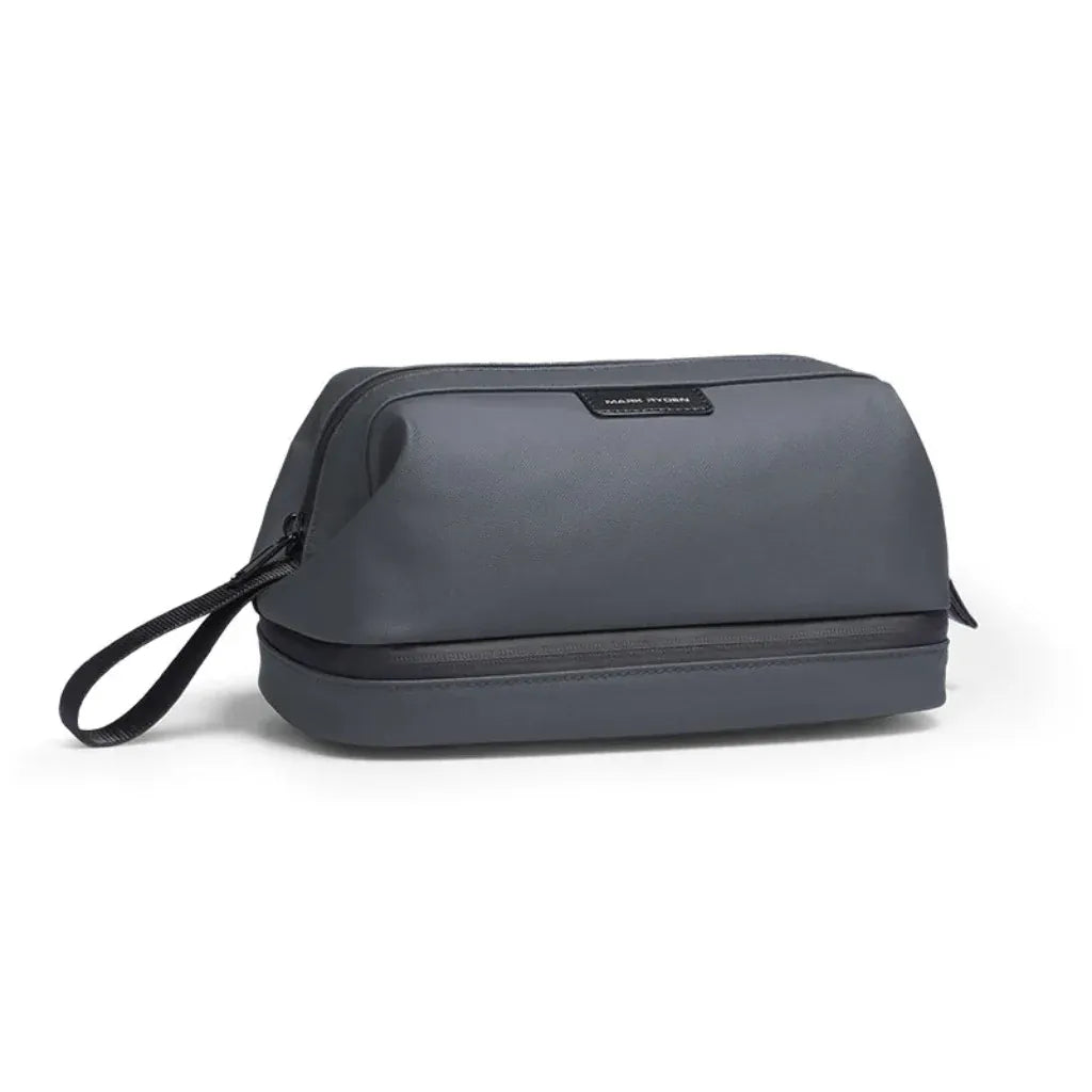 Trousse de Toilette Homme Grande Capacité Gris - Organisateur de Voyage Double Couche en Tissu Oxford