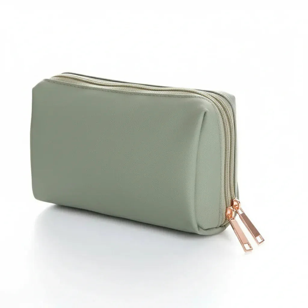 Trousse de toilette femme coréenne verte – Étanche et élégante pour maquillage et accessoires