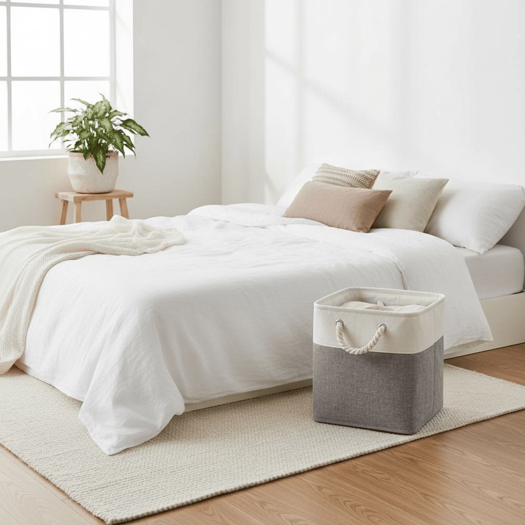 Cube gris et crème au sol