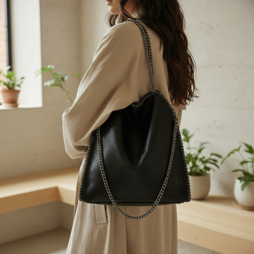 Détail latéral de la forme du sac