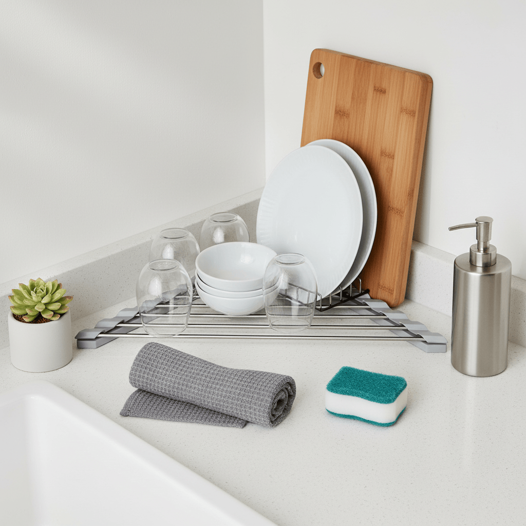 Vue du dessus de l'égouttoir