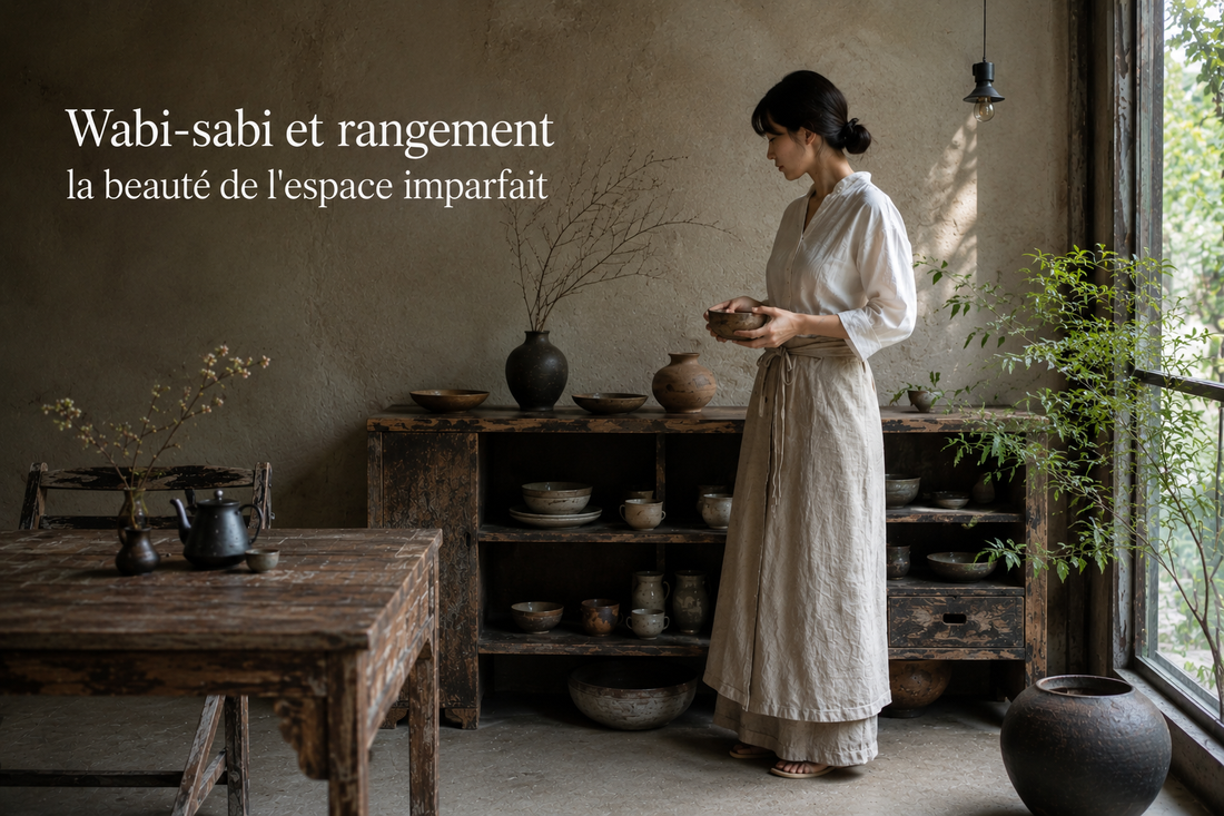 Wabi-sabi et rangement : la beauté de l'espace imparfait