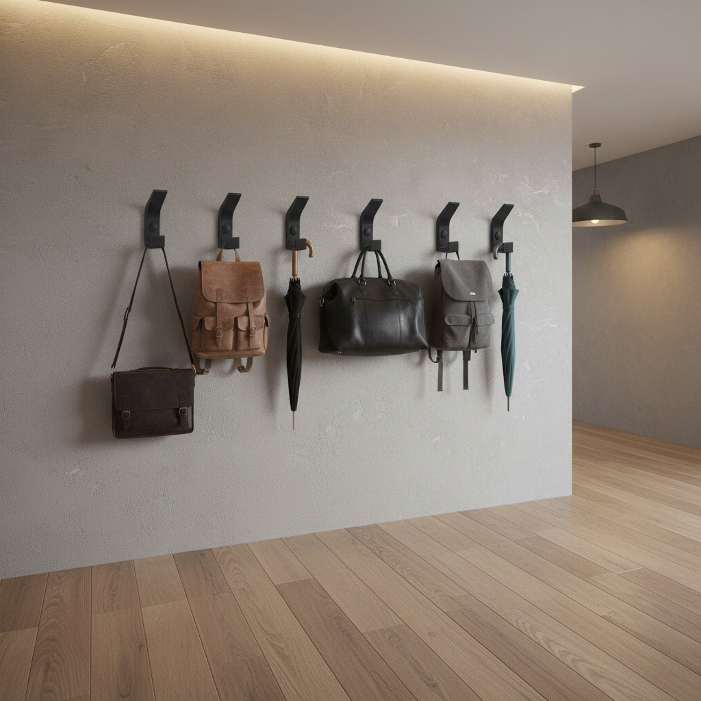 6 crochets aluminium couloir avec sacs