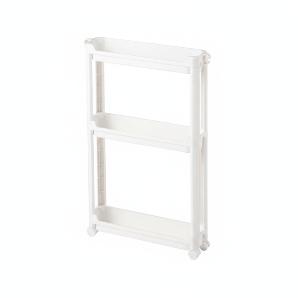 Armoire de Rangement Cuisine Étroite Blanche 3/4 Étages – Gain Place 3 niveaux