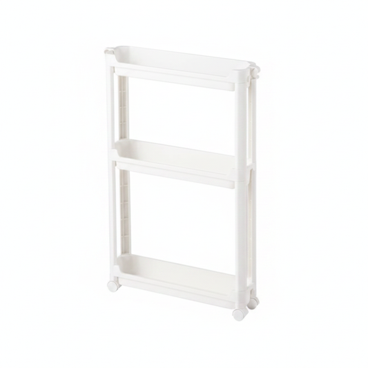 Armoire de Rangement Cuisine Étroite Blanche 3/4 Étages – Gain Place 3 niveaux