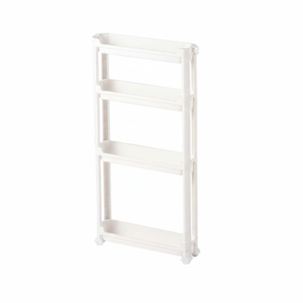 Armoire de Rangement Cuisine Étroite Blanche 3/4 Étages – Gain Place 4 niveaux