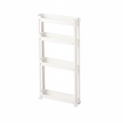Armoire de Rangement Cuisine Étroite Blanche 3/4 Étages – Gain Place 4 niveaux