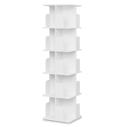 Bibliothèque Rotative 360° Blanche, 5 Niveaux