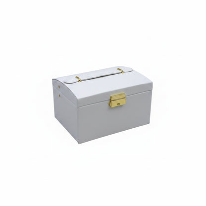 Boîte à Bijoux Luxe 3 Niveaux Verrouillable et Sécurisée Blanc