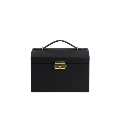 Boîte à Bijoux Luxe 3 Niveaux Verrouillable et Sécurisée Noir