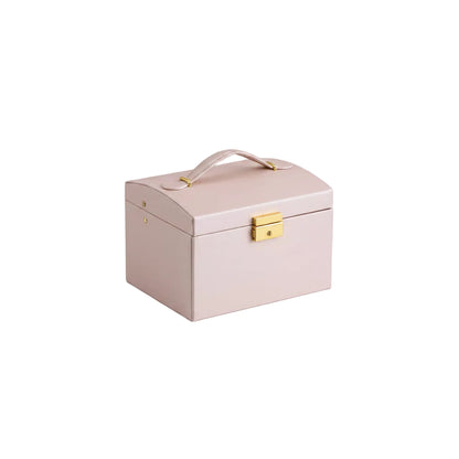 Boîte à Bijoux Luxe 3 Niveaux Verrouillable et Sécurisée Rose