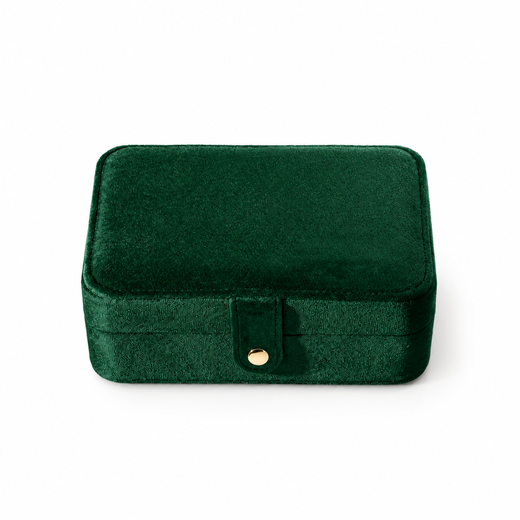 Boîte À Bijoux Velours Avec Miroir – Compact & Élégant