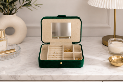 Boîte À Bijoux Velours Avec Miroir – Compact & Élégant 2