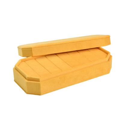 Boîte à Bijoux en Velours, Présentoir Bagues Voyage & Maison Jaune Moutarde