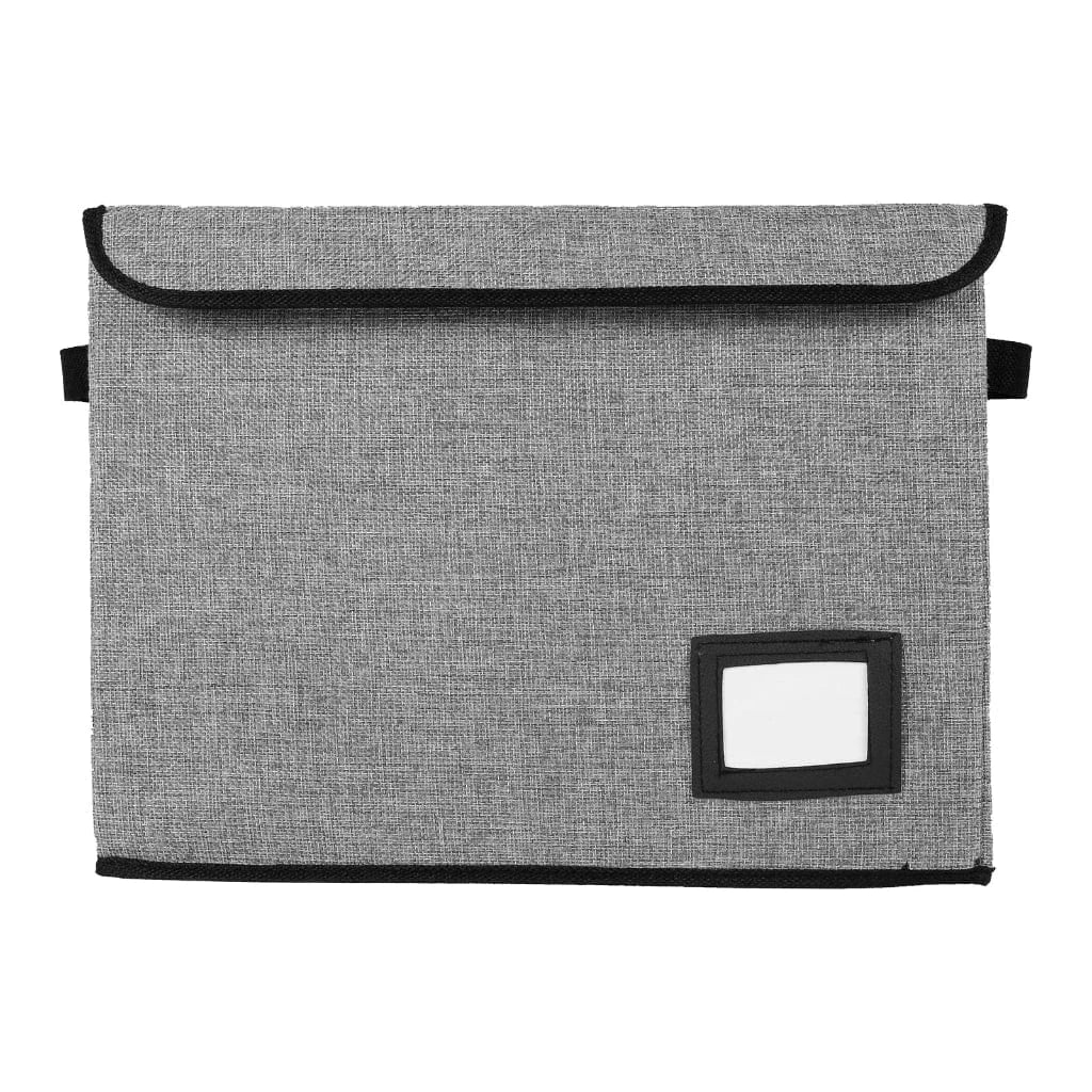 Boîte de Rangement Pliable en Toile avec Couvercle Gris - Organisateur Multifonction pour Maison et Bureau