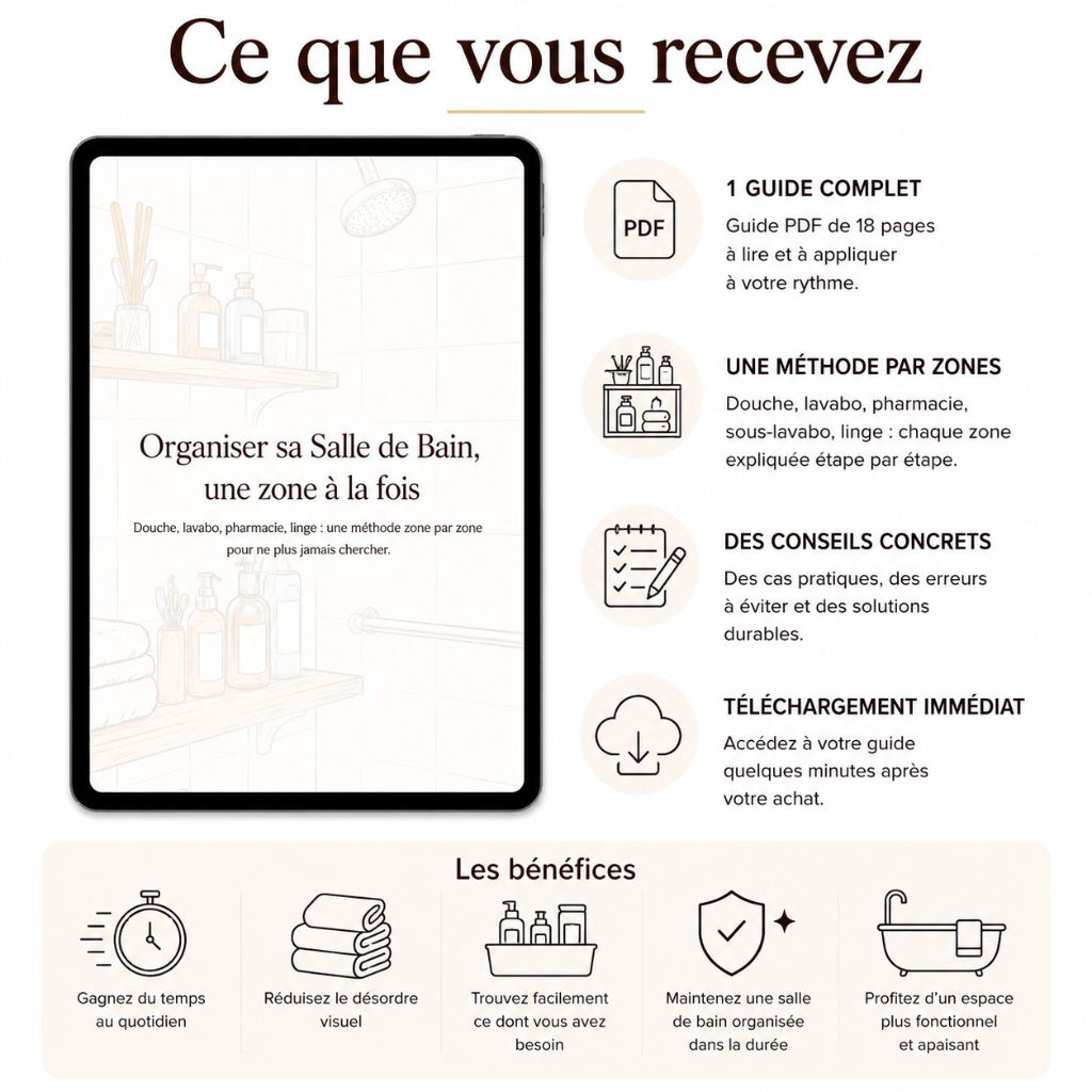 Organiser sa Salle de Bain, une zone à la fois