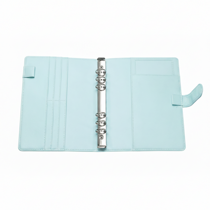 Classeur A5 Rechargeable en Similicuir — 6 Anneaux Chromés