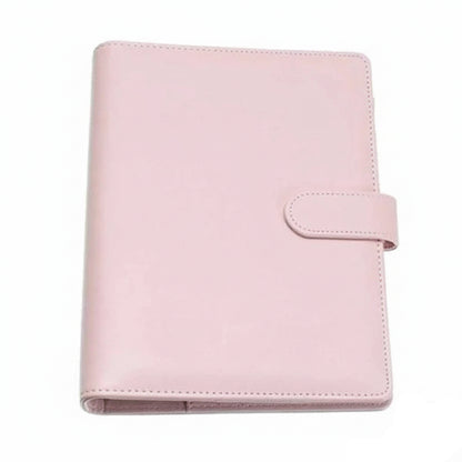 Classeur A5 Rechargeable en Similicuir — 6 Anneaux Chromés Rose