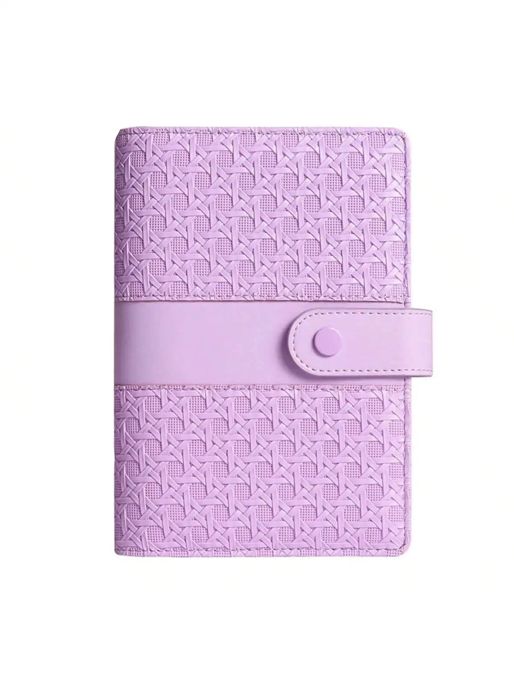 Classeur à Anneaux A6 Cuir Tressé Compact — Budget & Cartes VIolet