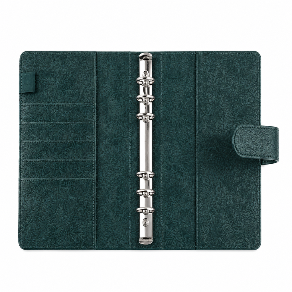 Classeur à Anneaux Cuir PU Gaufré Vintage A6/A5 – Fermoir