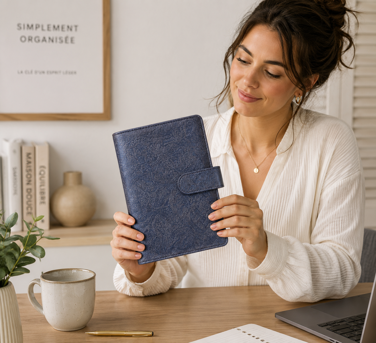 Classeur à Anneaux Cuir PU Gaufré Vintage A6/A5 – Fermoir 1