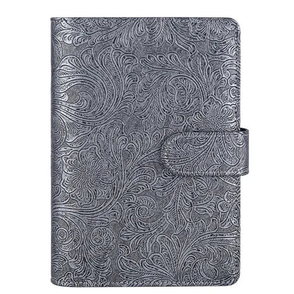 Classeur à Anneaux Cuir PU Gaufré Vintage A6/A5 – Fermoir Gris Argenté