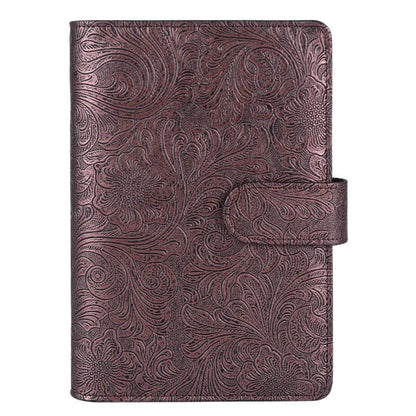 Classeur à Anneaux Cuir PU Gaufré Vintage A6/A5 – Fermoir Marron Bronzé