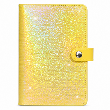 Classeur Budget A6 Holographique – Kit Cash Stuffing Prêt à l'Emploi Jaune.