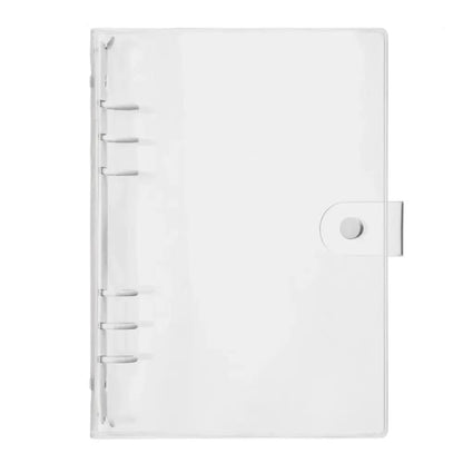 Classeur Transparent A5 à 6 Anneaux en PVC Blanc