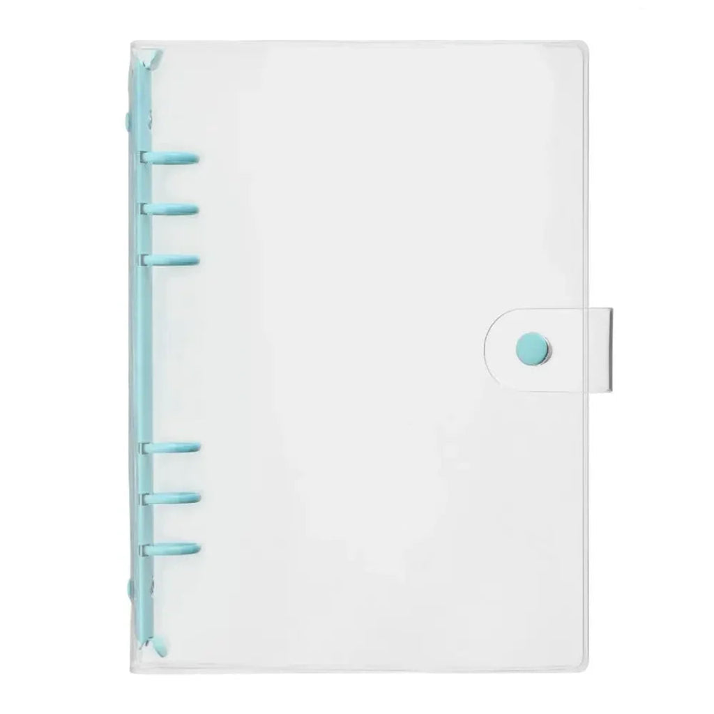 Classeur Transparent A5 à 6 Anneaux en PVC Bleu