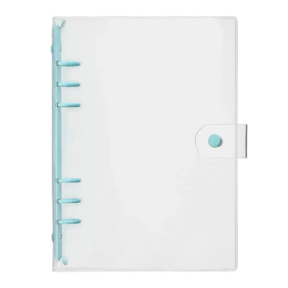 Classeur Transparent A5 à 6 Anneaux en PVC Bleu
