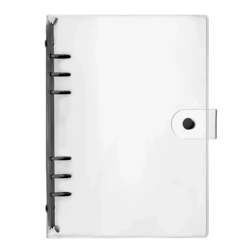 Classeur Transparent A5 à 6 Anneaux en PVC Noir