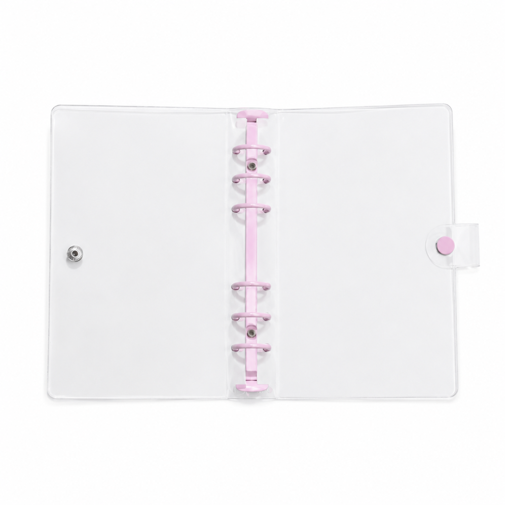 Classeur Transparent A5/A6 à 6 Anneaux en PVC 1